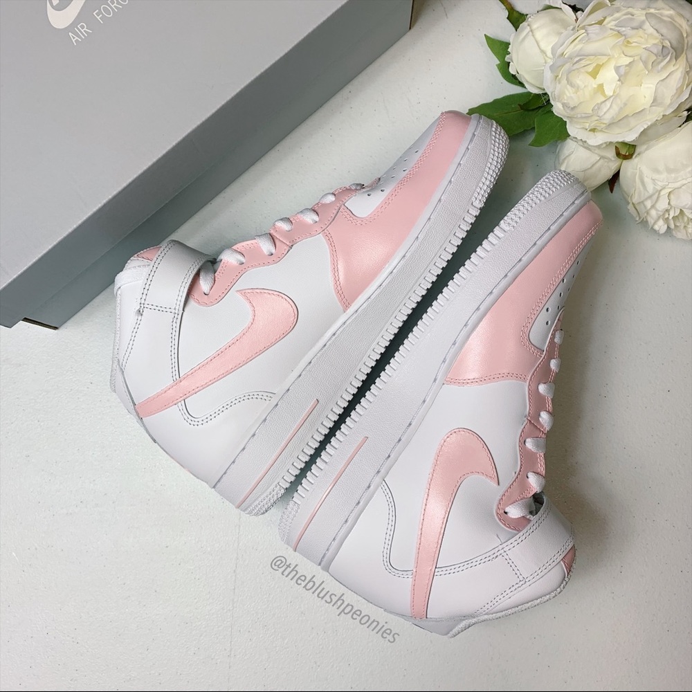 🌸 Nike Custom Air Force 1 Mid - Petal Pink 🌸 - Picture 5 of 13
